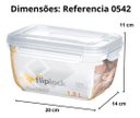 Ver imagem 5 de Pote Fliplock em Plástico Transparente 1800 Ml Rischioto