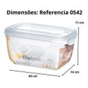 Ver imagem 6 de Pote Fliplock em Plástico Transparente 1800 Ml Rischioto
