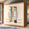 Guarda Roupa 4 Portas com Espelho Ceres Carvalho Grife Off White - 1