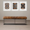 Ver imagem 1 de Kit 3 Quadros Grandes Abstratos Formas Marrom Preto e Branco 60x48cm:moldura Branca