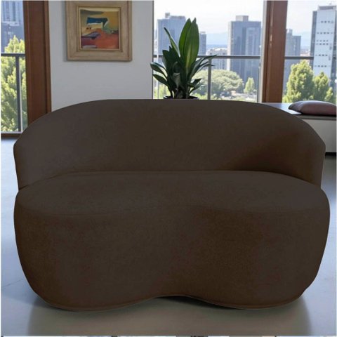 Namoradeira Decorativa Beatriz Orgânica Veludo Marrom