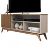 Rack para TV Até 50 Polegadas Malbec Wood 1 Porta Off White/Freijo - Giga Móveis - 2