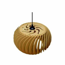 Lustre Pendente em Madeira - Stick Big Turbine - Marfim - 5