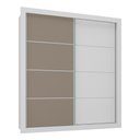 Ver imagem 7 de Guarda-roupas Casal 2 Portas de Correr 4 Gavetas Alasca Multimóveis Mp4263 Branco/lacca Fumê