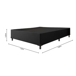 Base Box Casal Corino / Poliéster Preto 138x188x42 - 3