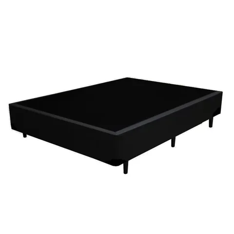 Base Box Casal Corino / Poliéster Preto 138x188x42