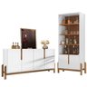 Cristaleira 050519 e Buffet 050518 para Sala Branco Cedro Dcasa - 1