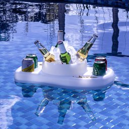 Aquabar Mesa Flutuante Usare Cooler Piscina Bóia Térmico Branco - 5