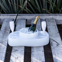 Aquabar Mesa Flutuante Usare Cooler Piscina Bóia Térmico Branco - 6