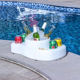 Aquabar Mesa Flutuante Usare Cooler Piscina Bóia Térmico Branco - 7