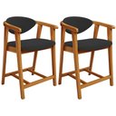 Ver imagem 1 de Kit 02 Banquetas Baixa para Cozinha Sala Jantar Bancada Cecília L02 Bouclê Preto - Lyam Decor