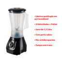 Ver imagem 5 de Liquidificador Agratto Forza Leitoso 1,5l 850w 127v Preto
