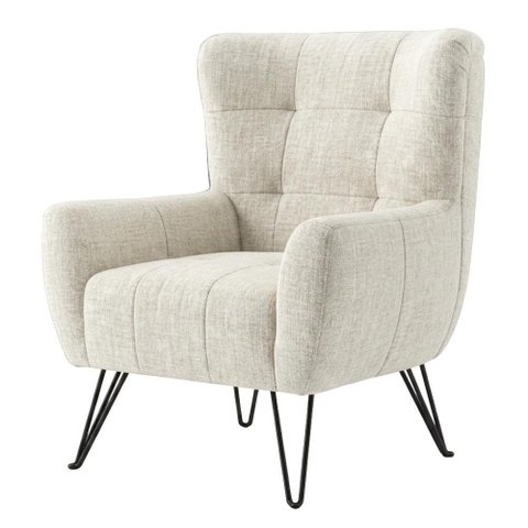 Poltrona Decorativa Malta Pes Ferro Linho Tcs 701 Moll