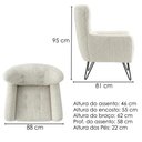 Ver imagem 6 de Poltrona Decorativa Malta Pes Ferro Linho Tcs 701 Moll