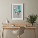Ver imagem 2 de Quadro Desenho Passarinho - 60x48cm:madeira Branca