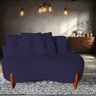 Namoradeira Sofá 2 Lugares Feijão Plaza Orgânica Boucle  Azul Marinho Luxo - 2