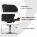 Ver imagem 7 de Cadeira Office Eiffel Slim Oficial Giratória - Preto - 10
