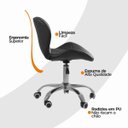 Ver imagem 5 de Cadeira Office Eiffel Slim Oficial Giratória - Preto - 10