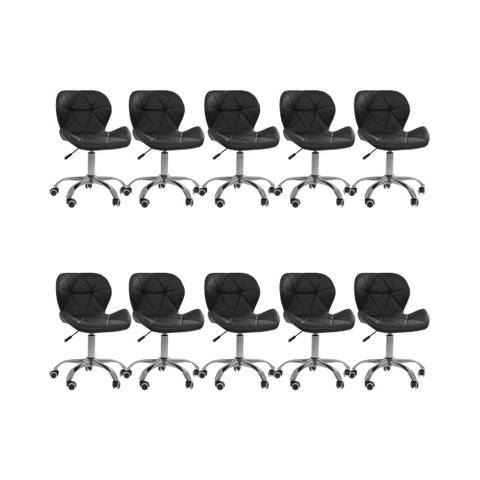 Cadeira Office Eiffel Slim Oficial Giratória - Preto - 10