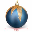 Ver imagem 5 de Bola Dourada Azul Decoração Enfeite Natalino 8cm Kit 24PÇS