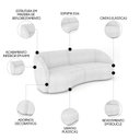 Ver imagem 5 de Sofá 3 Lugares Orgânico 288cm e Poltrona Zion M22 Boucle Branco - Mpozenato