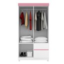 Ver imagem 3 de Guarda Roupa De Solteiro Cairo 4 Portas Branco/Rosa - Bela Móveis