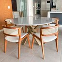 Ver imagem 2 de Cadeira para Mesa de Jantar Cyndi 53cm Madeira Maciça |courino Factor Off White - Sallar Home