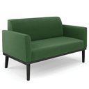 Ver imagem 7 de Sofá Namoradeira e 1 Poltrona Base Madeira Preto Maressa Suede Verde - Ibiza
