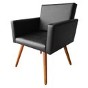 Ver imagem 2 de Kit 2 Poltronas Vitória Decorativa Courino Sintético Preto