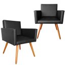 Ver imagem 1 de Kit 2 Poltronas Vitória Decorativa Courino Sintético Preto