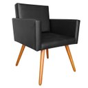 Ver imagem 3 de Kit 2 Poltronas Vitória Decorativa Courino Sintético Preto