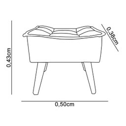 Poltrona com Puff Opala Decorativo Veludo Cinza Amamentação e Descanso - D'rost - 7