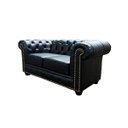 Ver imagem 2 de Sofá Chesterfield de Couro 2 Lugares - Preto