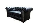 Ver imagem 2 de Sofá Chesterfield de Couro 2 Lugares - Preto