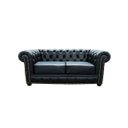 Ver imagem 1 de Sofá Chesterfield de Couro 2 Lugares - Preto