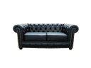 Ver imagem 1 de Sofá Chesterfield de Couro 2 Lugares - Preto