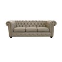 Ver imagem 1 de Sofá Chesterfield de Couro 3 Lugares - Avelã