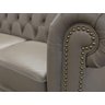 Sofá Chesterfield de Couro 3 Lugares - Avelã - 5