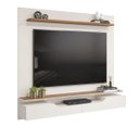 Ver imagem 1 de Painel de Tv Rack Suspenso Até 60 Polegadas 2 portas Turim Off White - Freijó - ÉdeCasaMóveis                                                  