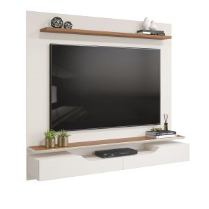 Painel de Tv Rack Suspenso Até 60 Polegadas 2 portas Turim Off White - Freijó - ÉdeCasaMóveis                                                  