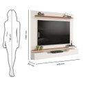 Ver imagem 2 de Painel de Tv Rack Suspenso Até 60 Polegadas 2 portas Turim Off White - Freijó - ÉdeCasaMóveis                                                  