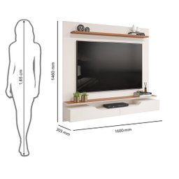 Painel de Tv Rack Suspenso Até 60 Polegadas 2 portas Turim Off White - Freijó - ÉdeCasaMóveis                                                   - 2