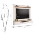 Ver imagem 4 de Painel de TV Rack Suspenso até 60 Polegadas 2 Portas Turim Off White - Freijó - Édecasamóveis