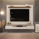 Ver imagem 5 de Painel de Tv Rack Suspenso Até 60 Polegadas 2 portas Turim Off White - Freijó - ÉdeCasaMóveis                                                  