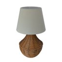 Ver imagem 1 de Abajur para Sala Ou Quarto - Base em Junco Areia e Cúpula de Algodão Bege