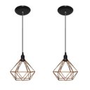 Ver imagem 1 de Kit com 02 Luminárias Pendente Aramado Modelo Diamante - Cobre