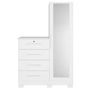 Ver imagem 6 de Cômoda Roupeiro com Espelho e Chave 1 Porta 4 Gavetas Pávia A04 Branco - Lyam Decor