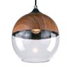 Pendente Legno Vidro/Metal Madeira 1E27 20cm New Line - 2