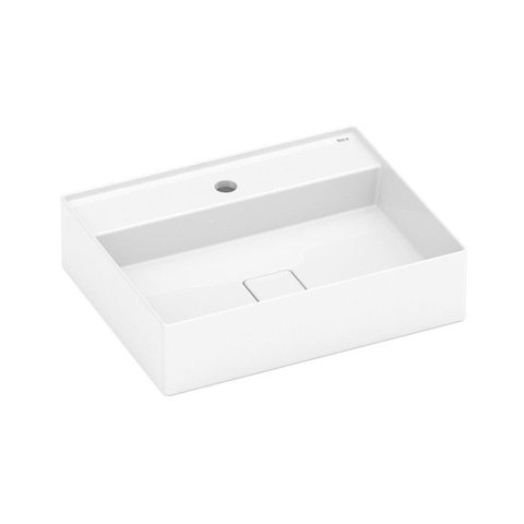 Cuba de Apoio Retangular 500x400 com Mesa Terra T19 Branco Roca Cód. A327B3F000