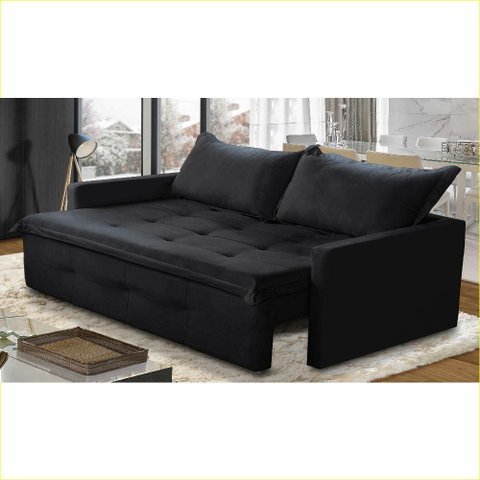 Sofá sem Caixa Retrátil e Reclinável 1,65m com Molas Maira Suede Rover & Beato